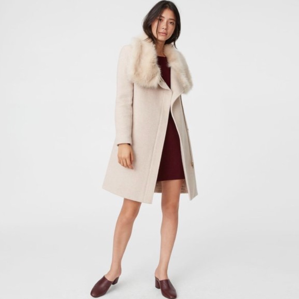 Club Monaco Evangah Faux-Fur Collar Wool Coat - Picture 2 of 11